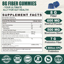 Sugar Free Prebiotic Fiber Supplement For Women & Men | High Fiber Gummies With Mushroom,Psyllium Husk, Digestive Enzymes, Guar Gum, Inulin To Support Gut & Digestive Health |120 Vegan Gummies