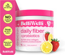 Daily Fiber Supplement Powder With Collagen, Probiotics & Electrolytes | Supports Digestive Health, Gut Balance & Debloating | Strawberry Lemonade | 16 Servings
