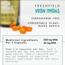 Freshfield Vegan Omega 3 Dha: Sustainably Sourced, Tested, Gmp, Premium, Carrageenan Free, Compostable Bottle, Fish Oil Replacement, Carbon Neutral. Supports Heart, Brain, Joint Health W/Dpa