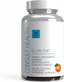 Consult Health Elimi-Fat Weight Management Gummies - Morosil & Apple Cider Vinegar For Digestive Health - Non-Caffeine Plant-Based Supplement - Supports Weight Loss, Bmi & Waist Reduction - 120 Count