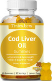 Cod Liver Oil Gummies 1000Mg, Sugar Free For Adults & Kids, Omega-3S & Vitamin A&D For Brain, Cognitive, Heart & Eye, Bone Health, Gluten Free, Non Gmo, Pectin, 60