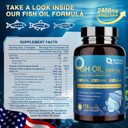 Triple Omega 3 6 9, Fish Oil 2400Mg Softgels With Vitamin D3 & E - Epa & Dha & Ala - Supports Heart, Brain, Joint & Immune Health, Sustainably Sourced, Non-Gmo