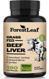 Forestleaf Grass Fed Beef Liver Capsules, 3000Mg Per Serving, Supports Full Immunity & Body Wellnes, Cleansing, Digestion, Natural Iron, Vitamin A And B12, Freeze Dried Beef Liver Supplement, 180 Caps