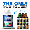 Blend: Sea Moss 9000Mg, Black Seed Oil 6000Mg, Ashwagandha 3000Mg, Burdock 2000Mg & More - Vitamin C, D3, Elderberry, Chlorophyll Acv - 60 Capsules - All In 1 Natural Blend