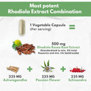 Rhodiola Rosea Supplement High Potency Extract 500Mg - 3% Rosavins 1% Salidrosides With Ashwagandha Shisandra Passion Flower Herb Powder Capsules - Natural Way To Relieve Stress - Pills For Energy Rhodiola Rosea Supplement High Potency Extract 500Mg - 3% Rosavins 1% Salidrosides With Ashwagandha Shisandra Passion Flower Herb Powder Capsules - Natural Way To Relieve Stress - Pills For Energy