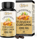 Liposomal Turmeric Curcumin Supplement 2000Mg, 95% Standardized Curcuminoid Extract & Organic Root Powder With Piperine Black Pepper Fruit (15Mg), 60 Softgels, Non-Gmo
