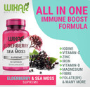 Elderberry And Sea Moss Supreme Capsules - Natural Black Elderberries With Wildcrafted Sea Moss Pills - 90 Capsules - Antioxidants - Herbal Supplements - Immune Support Supplement