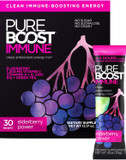 Pureboost Immune Clean Energy Booster, Refreshing Energy Drink Mix And Immunity Supplement With Elderberry, 1,200 Mg Vitamin C, Vitamins A + D, And Zinc. (Elderberry Power, 30 Count)