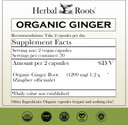 Herbal Roots Ginger Supplement | Organic Ginger Root Capsules | 1,200 Mg Of Pure Ginger Powder Per Serving | 60 Vegan Capsules
