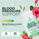 Purepremium Blood Pressure Support With Hawthorn Berry, Hibiscus - Nitric Oxide With Vitamin B6 - Garlic Supplements For Normal Nitric Oxide Supplement - 180 Caps