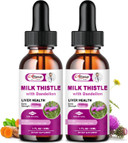 Liver Health Support Liquid, 1000Mg Milk Thistle 80% Silymarin Extract & 250Mg Dandelion Root Extract, Liver Cleanse Detox & Repair Fatty Liver Formula, Vegan, Non-Gmo And All-Natural