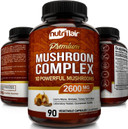 Nutriflair Mushroom Supplement 2600Mg, 90 Capsules - 10 Mushrooms Blend - Reishi, Lions Mane, Cordyceps, Chaga, Turkey Tail, Maitake, Shiitake, Oyster Nootropic Complex - Brain, Energy, Focus Pills