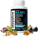 Stay Alive Irish Sea Moss 6000Mg, Black Seed Oil 1500Mg, Ashwagandha 3000Mg, Burdock Root 1000Mg, Bladderwrack Powder 1000Mg, All In One Supplement, 60 Sea Moss Pills, Shilajit Sea Moss Capsules