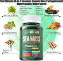 Sea Moss 12000Mg Black Seed Oil 6000Mg Ashwagandha 3000Mg Turmeric 1000Mg Bladderwrack 2000Mg Burdock 3000Mg & Vitamin C & D3 With Elderberry Manuka Yellow Dock Iodine Chlorophyll Acv.60 Days Supply