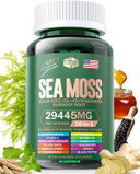 Sea Moss 12000Mg Black Seed Oil 6000Mg Ashwagandha 3000Mg Turmeric 1000Mg Bladderwrack 2000Mg Burdock 3000Mg & Vitamin C & D3 With Elderberry Manuka Yellow Dock Iodine Chlorophyll Acv.60 Days Supply