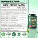 Sea Moss 12000Mg Black Seed Oil 6000Mg Ashwagandha 3000Mg Turmeric 1000Mg Bladderwrack 2000Mg Burdock 3000Mg & Vitamin C & D3 With Elderberry Manuka Yellow Dock Iodine Chlorophyll Acv.60 Days Supply