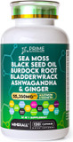 Sea Moss 13300Mg Black Seed Oil 13300Mg Bladderwrack 2660Mg Burdock 2660Mg Ashwaghanda 1330Mg Turmeric 1330Mg With Ginger Elderberry Vitamin C Acv Chlorophyll Supplement