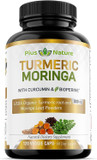 Turmeric Moringa - Organic Turmeric Curcumin Supplements And Organic Moringa Powder - 120 Veggie Capsules Supplement For Women And Men