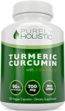 Turmeric Curcumin With Bioperine - 120 Vegan Capsules - 700Mg Of Tumeric Per Capsule - With Black Pepper Extract 95% Curcuminoids