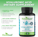 Forestleaf - Hyaluronic Acid Supplements - 120 Vegetable Capsules - 100Mg Dietary Hyaluronic Acid + 50Mg Vitamin C Joint & Anti Aging Beauty Formula - Supports Skin Hydration, Joints, Bones & Hair