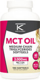Ketologic Mct Oil (180 Softgels) (60 Servings) (3,000Mg Mtc Oil Per Serving) - Medium Chain Triglycerides