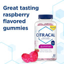 Citracal Calcium Supplement Gummies, Chewable Calcium With Vitamin D3, Supports Bone Health, Calcium Chews For Ages 12+, Natural Raspberry Flavor, 60 Count