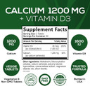 Calcium 1200 Mg With Vitamin D3, Calcium Supplement Vitamins, Supports Bone Strength, Teeth & Immune System, Calcium Supplements For Women & Men, Nature'S Absorbable Calcium Carbonate - 120 Tablets
