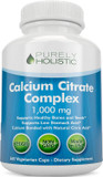 Calcium Citrate 1000Mg - 365 Vegan Capsules Not Tablets With Added Parsley, Dandelion And Watercress - Without Vitamin D - Made In The Usa By Purely Holistic