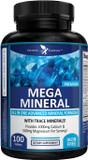 Potent Garden Mega Mineral Supplement Complete Mineral Complex With Calcium Magnesium Zinc Potassium Boron Selenium Chromium & 72 Trace Minerals Iron Free Calcium Supplement -100 Pills