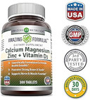 Amazing Formulas Calcium Magnesium Zinc D3 - 300 Tablets Per Bottle Supplement (Calcium 1000Mg - Magnesium 400Mg - Zinc 25Mg Plus Vitamin D3 600 Iu - Per Serving Of 3 Tablets) Amazing Formulas Calcium Magnesium Zinc D3 - 300 Tablets Per Bottle Supplement (Calcium 1000Mg - Magnesium 400Mg - Zinc 25Mg Plus Vitamin D3 600 Iu - Per Serving Of 3 Tablets)