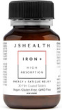Jshealth Vitamins Iron+ Supplement For Energy Support - Iron Deficiency Pills With Vitamin C And Vitamin B12 - No Nausea - (30 Tablets)