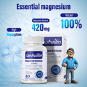 6-In-1 Magnesium Complex, 420Mg Pure Magnesium Glycinate, Magnesium Supplement With Gaba, 5-Htp, L-Theanine, L-Tyrosine, Vegetarian & High Absorption, 60 Capsules