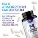 Magnesium Citrate Extra Strength 1000 Mg - High Absorption Magnesium Supplement For Muscle, Bone, Nerve & Heart Health Support, Magnesio Vitamin Pills, Non-Gmo, Nature'S Premium Formula - 240 Capsules