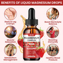 Triple Magnesium Complex Supplement, Magnesium Glycinate, Blend, Citrate Liquid Drops 1000Mg With Ashwagandha, Coq10, Vitamin B6, C, D, Zinc -Support Calm Stress Relief, Bone, Muscle, Mood Vegan