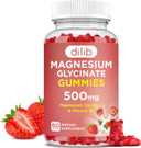 Magnesium Glycinate Gummies 500Mg - Magnesium Supplement With Vitamin B6 For Adults & Magnesium For Kids - Calm Magnesium For Sleep, Mood, Muscle Support - Strawberry Flavor, 60 Gummies