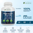 Magnesium Taurate 400Mg Tablets - Chelated Magnesium With Taurine And Coenzyme B6 - High Absorption Complex For Cardiovascular Health, Muscle And Nerve Function - 240 Vegan Tablets
