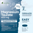 Magnesium Taurate 400Mg Tablets - Chelated Magnesium With Taurine And Coenzyme B6 - High Absorption Complex For Cardiovascular Health, Muscle And Nerve Function - 240 Vegan Tablets