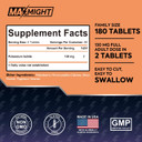 Potassium Iodide 130 Mg, Non-Gmo, Dietary Supplement, 180 Tablets, Up To 6 Month Supply, Potassium Iodide Pills, Yodo Naciente, Made In The Usa