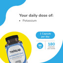 Twinlab Potassium Caps - Electrolyte Supplement For Muscle, Heart & Tissue Health - 180 Capsules, 99 Mg Twinlab Potassium Caps - Electrolyte Supplement For Muscle, Heart & Tissue Health - 180 Capsules, 99 Mg