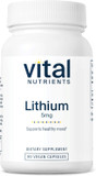 Vital Nutrients Lithium Orotate | Vegan Lithium Supplements For Memory, State Of Mind, And Behavioral Health*| 5Mg | Gluten, Dairy, Soy Free | 90 Capsules