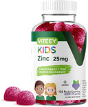 Zinc For Kids Gummies, 25Mg - Immune Support For Kids & Teens - Powerful Natural Antioxidant, Kids Zinc Vitamin Supplement - Vegan, Gelatin Free, Gluten Free - Tasty Chewable Berry Flavor Gummy
