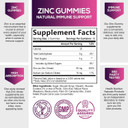 Zinc Gummy For Adults 50Mg, Max Strength Bone, Skin & Immune Support Zinc Gummies, Vegan, Non-Gmo & Gluten Free, Immune Health Support, NatureâS Antioxidant Chewable Zinc Vitamins - 60 Gummies
