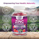 Zinc Gummy For Adults 50Mg, Max Strength Bone, Skin & Immune Support Zinc Gummies, Vegan, Non-Gmo & Gluten Free, Immune Health Support, NatureâS Antioxidant Chewable Zinc Vitamins - 60 Gummies
