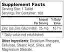 Zinc (As Zinc Gluconate) 25 Mg, 100 Mini Size Easy To Swallow Tablets  Immune Support, Essential Mineral Antioxidant, Healthy Living, Gluten Free, Cgmp Compliant, Made In Usa