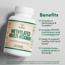 Methylated Multivitamin (Methylated And Activated Vitamins Only - B Complex With Trimethylglycine (Tmg) And Methylfolate)(Non-Gmo, Gluten Free Mthfr Supplement) 120 Capsules By Double Wood