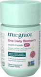 True Grace One Daily WomenâS Multivitamin 40+ Fermented Minerals, Organic Adaptogens & Mushrooms Energy, Immune, Bone, Heart Support - Iron Free, Non-Gmo, Gluten Free, Soy Free - 30 Vegan Tablets