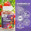 Multivitamin Gummies For Adults With 13 Vitamins And Minerals, Daily Gummy Vitamin For Women & Men, Immune Health Support Supplement With Vitamins A, C, D, E, B-6, B-12, Zinc, Berry - 90 Gummies