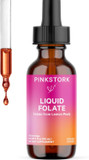 Pink Stork Liquid Folate: Whole-Food Vitamin B9 From Lemon Peels, Natural Folic Acid With Vitamin C, Liquid Prenatal Vitamins For Women, Pregnancy Must Haves, Women-Owned, 2 Oz
