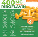 Forestleaf Vitamin B2 Riboflavin 400Mg - Energy, Skin & Cellular Health Supplement - Nervous System Support - Vitamin B 2 Vit B - Non-Gmo & Gluten Free - B2 Vitamin 400Mg Vegetable Capsules, 90 Count