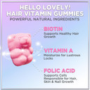 Hello Lovely! Hair Vitamins Gummy With Biotin 5000 Mcg Vitamin E & C Support Hair Growth, Premium Vegetarian Non-Gmo, For Stronger Beautiful Hair, Skin & Nails Supplement - 60 Bear Gummies